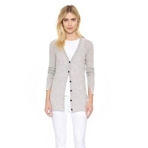Rag & Bone Grey Cashmere Ribbed Alexandra Cardigan